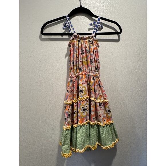 Matilda Jane Girls Size 4 Tiered Maxi Twirl Tell Me More Dress Floral Boho Artsy - Picture 4 of 7